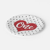 Glitzer Sweetheart Valentines Girl Pappteller (Schrägansicht)