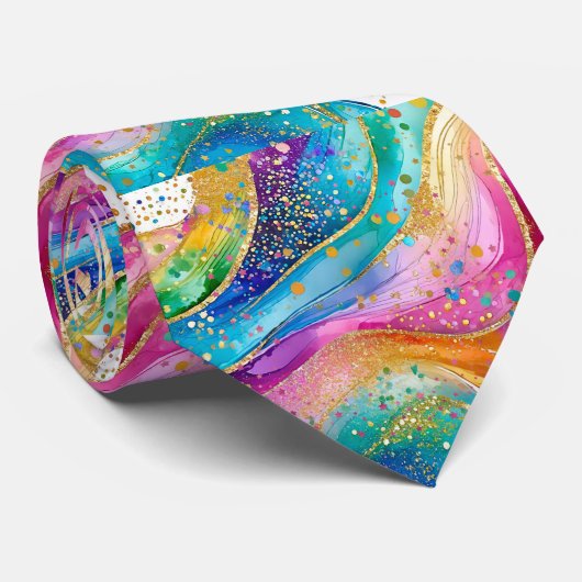 Glitzer Swirl Krawatte (Gerollt)