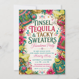 Glitzer-Tequila-Tacky-Sweater-Friendsmas-Party Einladung