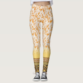 Glitzer, Thermal- und Blumenkohle Leggings | Luxe