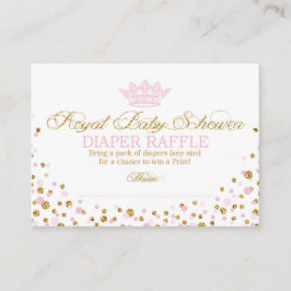 Glitzer Tiara Royal Princess Diaper Raffle Ticket Begleitkarte