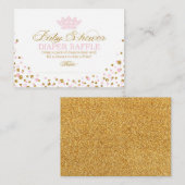 Glitzer Tiara Royal Princess Diaper Raffle Ticket Begleitkarte (Vorne/Hinten)