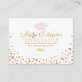 Glitzer Tiara Royal Princess Diaper Raffle Ticket Begleitkarte (Vorderseite)