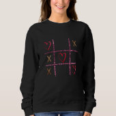 Glitzer Tic Tac Toe Graphic | XOXO Valentine Sweatshirt (Vorderseite)