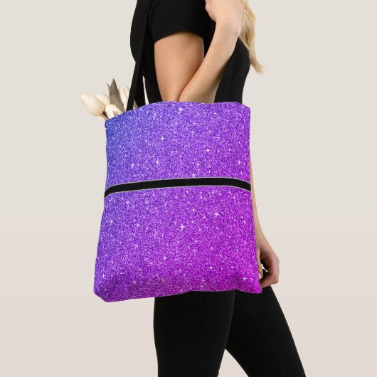 Glitzer-Totbeutel mit schwarzem Streifen Tasche (Von Nahem)