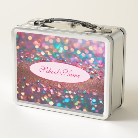 Glitzer Trendy Opal Holographic Collection Metall Brotdose (Rückseite)