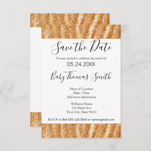 Glitzer Trim Einladung (Vorne/Hinten)