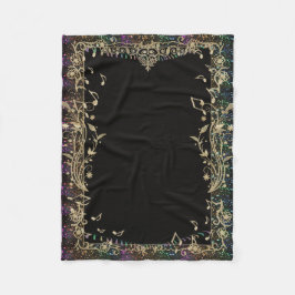 Glitzer trimmte GoldMusiknoten-Entwurfs-Decke Fleecedecke