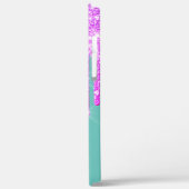 Glitzer Tropfen Ananas Minze Green Case-Mate iPhone Hülle (Rückseite / Links)