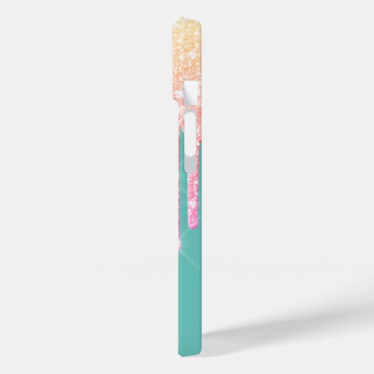 Glitzer Tropfen Ananas Sonnencocktail Minze Grün Case-Mate iPhone Hülle (Rückseite / Links)