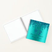 Glitzer Tropfen Aquamarin Feet Baby Showbook Notizblock (Innenseite)