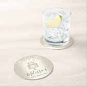 Glitzer-Tropfen aus Gold elegant gurt Party Runder Pappuntersetzer (Vor Ort)