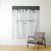 Glitzer-Tropfen aus schwarzem und weißem Marmor Ho Wandteppich (Beispiel)