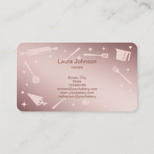 Glitzer Tropfen Backwerkzeuge Utensids Whisk Cakes Visitenkarte (Rückseite)