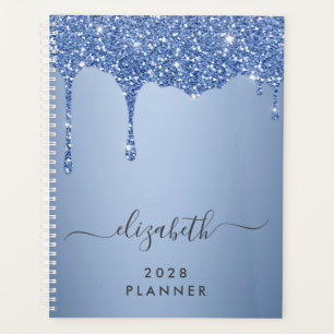 Glitzer Tropfen Blau Personalisiert Planer