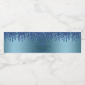 Glitzer Tropfen Blue Baby Feet Babydusche Wasserfl Wasserflaschenetikett (Einzelnes Label)