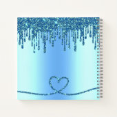 Glitzer Tropfen Blue Feet Baby Showbook Notizblock (Rückseite)