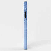 Glitzer Tropfen Blue Monogram Case-Mate iPhone Hülle (Hinten/Rechts)