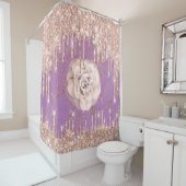 Glitzer Tropfen Blume Diamond Rose Park Lila Duschvorhang (Beispiel)