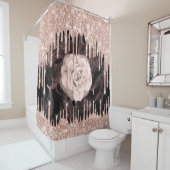 Glitzer Tropfen Blume Diamond Rose Parkplatz Schwa Duschvorhang (Beispiel)