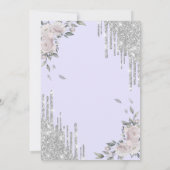 Glitzer Tropfen,Blume Lavander 90. Geburtstag Einladung (Rückseite)