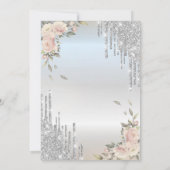 Glitzer Tropfen, Blume Silberne Hochzeit Jahrestag Einladung (Rückseite)