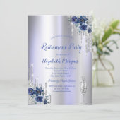 Glitzer-Tropfen, Blumenblumenrüben - Ruhestand Einladung (Stehend Vorderseite)