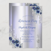 Glitzer-Tropfen, Blumenblumenrüben - Ruhestand Einladung (Vorne/Hinten)