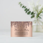 Glitzer Tropfen Bronze Babydusche Bücher für Baby Begleitkarte (Stehend Vorderseite)