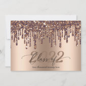 Glitzer Tropfen Bronze Gold Abschluss Foto Einladung (Rückseite)