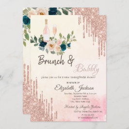 Glitzer Tropfen Brunch & Bubbly Brautparty Einladung