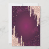 Glitzer Tropfen Burgundy Balloons Brautparty Einladung (Rückseite)