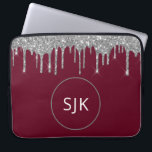 Glitzer Tropfen Burgundy Silver Girly Mit Monogram Laptopschutzhülle<br><div class="desc">Luxuriöse Silver und Burgund Imitats Glitzer und sparkle Elegant Mit Monogramm Initials Case. Dieser Fall kann so angepasst werden,  dass er Ihren Anfangs- und Vornamen enthält.</div>