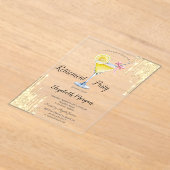 Glitzer-Tropfen, Cocktail, Goldene Rente Acryleinladungen (Ablage )