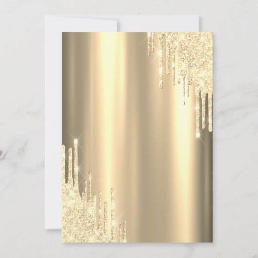 Glitzer-Tropfen, Cocktail, Goldene Rente Einladung (Rückseite)