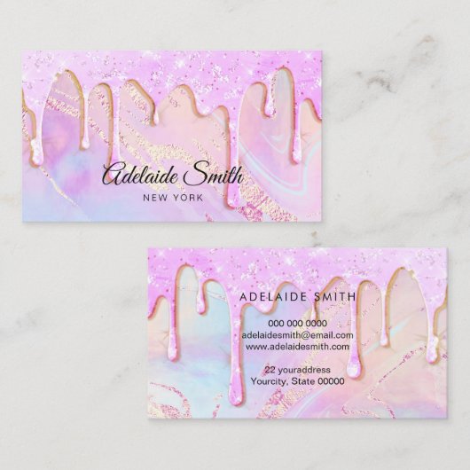 Glitzer Tropfen Design Visitenkarte (Vorne/Hinten)