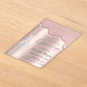 Glitzer Tropfen Diamonds Dress Quinceañera Acryleinladungen (Ablage )