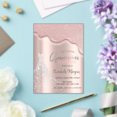 Glitzer Tropfen Diamonds Dress Quinceañera Acryleinladungen (In Situ (Hochzeit))