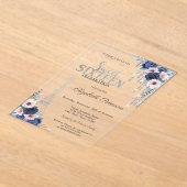 Glitzer Tropfen, Eiffelturm Blaue Rose Süß 16 Acryleinladungen (Ablage )