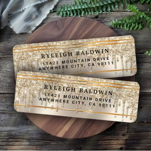 Glitzer-Tropfen Elegantes Rücksendeaufkleber