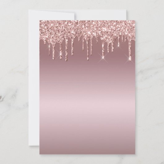Glitzer Tropfen Erwachsene Einladungen zum Geburts (Rückseite)