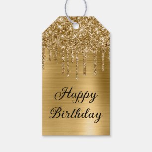 Glitzer-Tropfen-Folie Alles Gute zum Geburtstag Geschenkanhänger