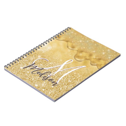 Glitzer-Tropfen für niedliches Gold Notizblock (Linke Seite)