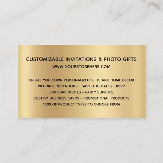 Glitzer-Tropfen für Pale Ombre Online Store Visitenkarte (Rückseite)