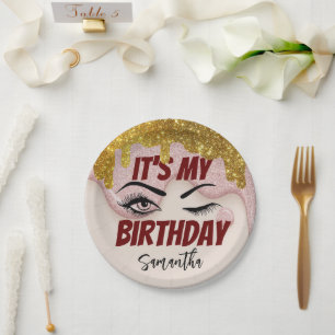 Glitzer Tropfen Geburtstag 18. Geburtstag 21. Pappteller