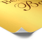 Glitzer Tropfen Gold Feet Babydusche Begrüßungszei Poster (Ecke)