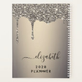 Glitzer Tropfen Gold Mit Monogramm Planer (Rückseite)
