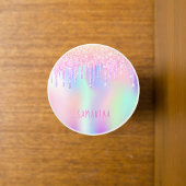 Glitzer Tropfen in Einhornfarbe Keramikknauf