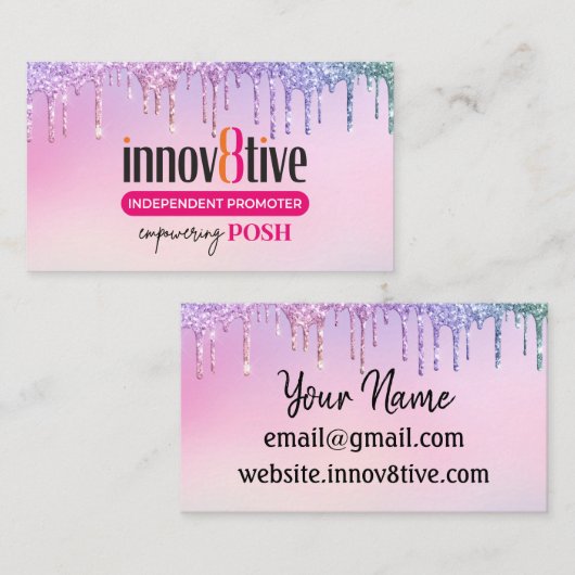 Glitzer Tropfen Innov8tive Posh-Visitenkarte Visitenkarte (Vorne/Hinten)