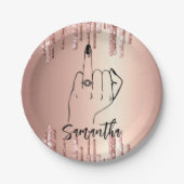 Glitzer Tropfen Junggeselinnen-Abschied | BRAUTPAR Pappteller (Vorderseite)